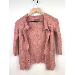 Creamie Girls Cardigan Sweater Size 116/122‎ Pink Knit Button Down Pockets